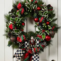 MacKenzie-Childs Tartastic Illuminated Wreath| Holiday|Greenery & Florals