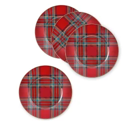 MacKenzie-Childs Tartastic Red Salad Plates, Set of 4| Holiday|Kitchen & Dining Sets