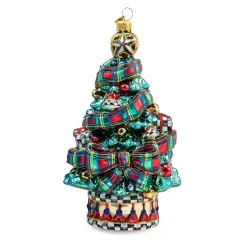 MacKenzie-Childs Tartastic Tree Glass Ornament| Holiday