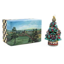 MacKenzie-Childs Tartastic Tree Glass Ornament| Holiday