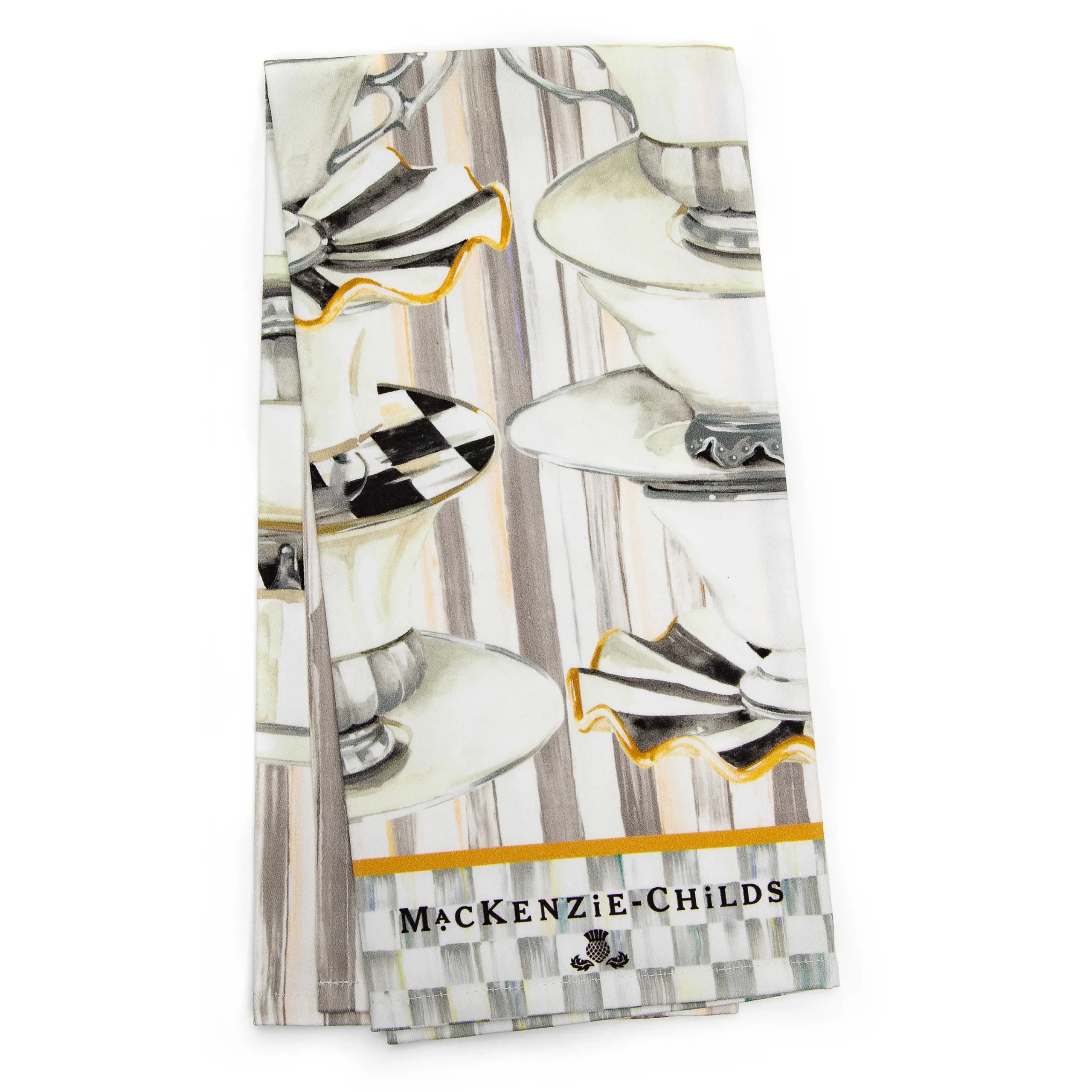 MacKenzie-Childs Tea Cups Dish Towel| Kitchen & Table Linens