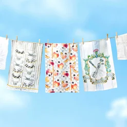 MacKenzie-Childs Tea Cups Dish Towel| Kitchen & Table Linens