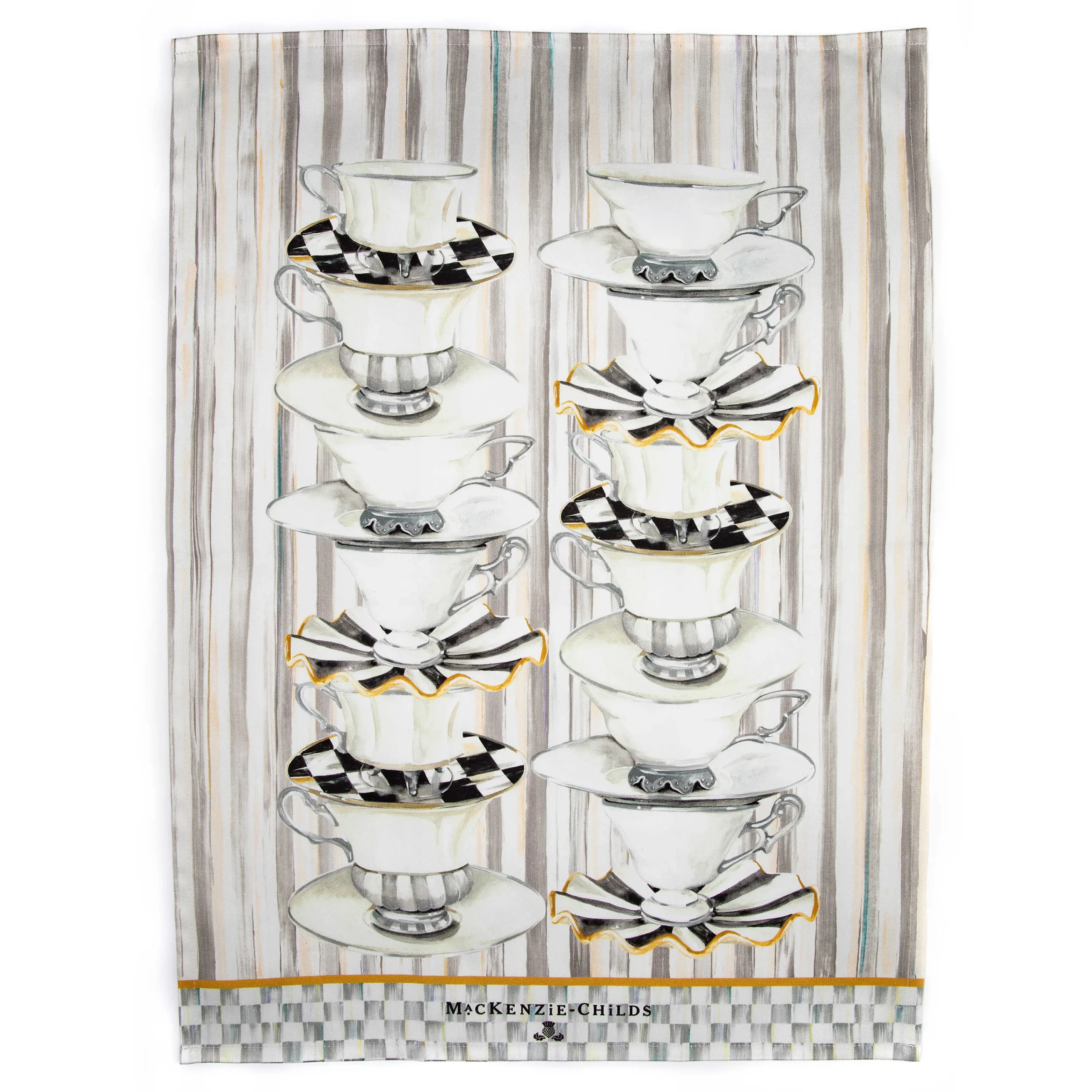 MacKenzie-Childs Tea Cups Dish Towel| Kitchen & Table Linens