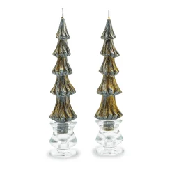 MacKenzie-Childs Tree Dinner Candles - 8 - Black - Set of 2| Holiday|Candles & Fragrances