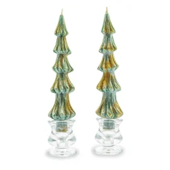 MacKenzie-Childs Tree Dinner Candles - 8 - Green - Set of 2| Holiday|Candles & Fragrances