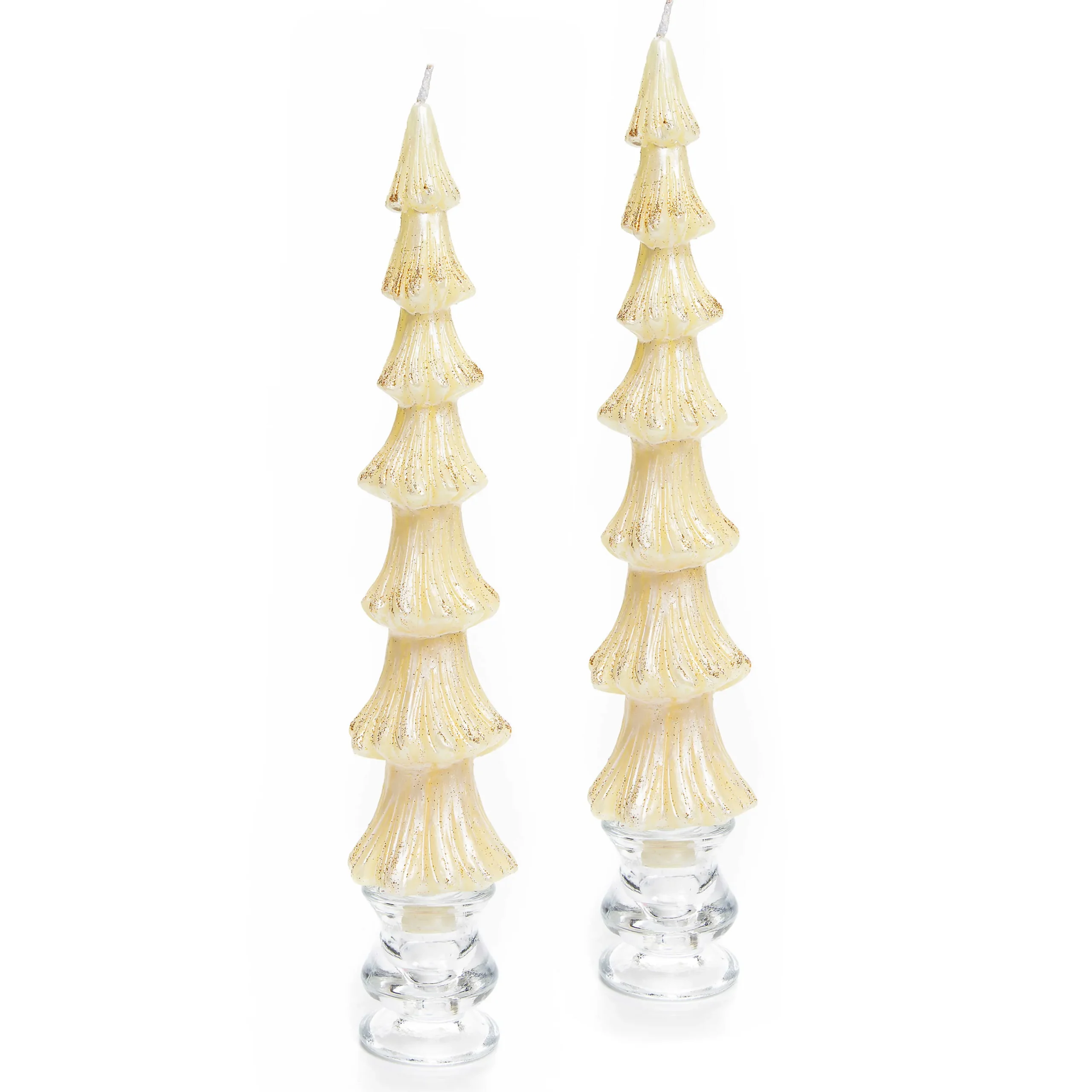 MacKenzie-Childs Tree Dinner Candles - 12 - Ivory - Set of 2| Holiday|Candles & Fragrances