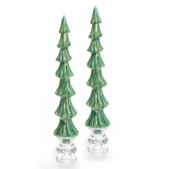MacKenzie-Childs Tree Dinner Candles -12 - Green - Set of 2| Holiday|Candles & Fragrances