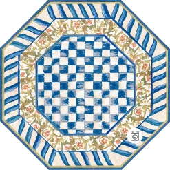 MacKenzie-Childs Truly Royal Check 6' Octagon Washable Rug| Rugs