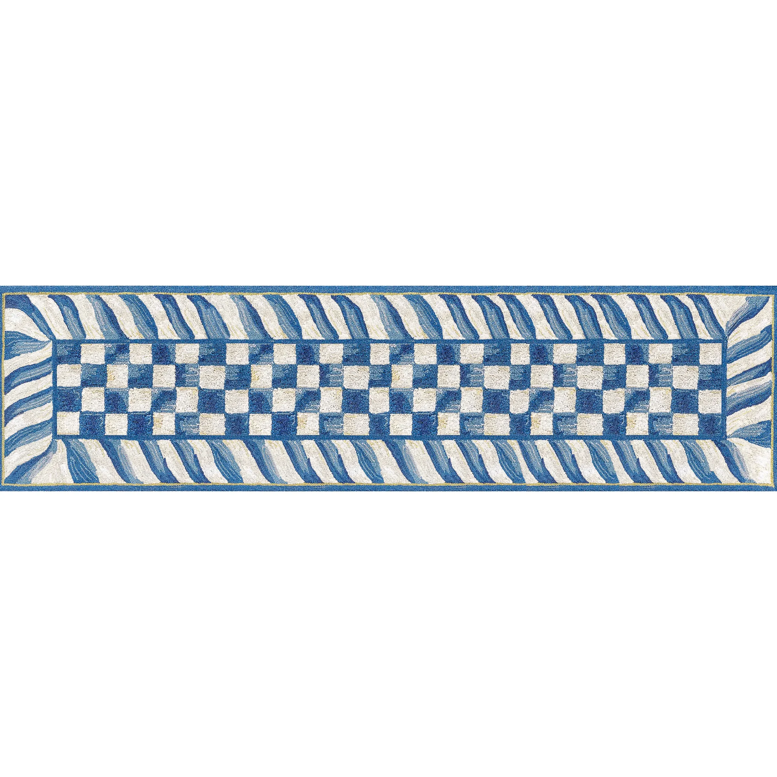 MacKenzie-Childs Truly Royal Check 2'6 x 8' Washable Runner| Rugs