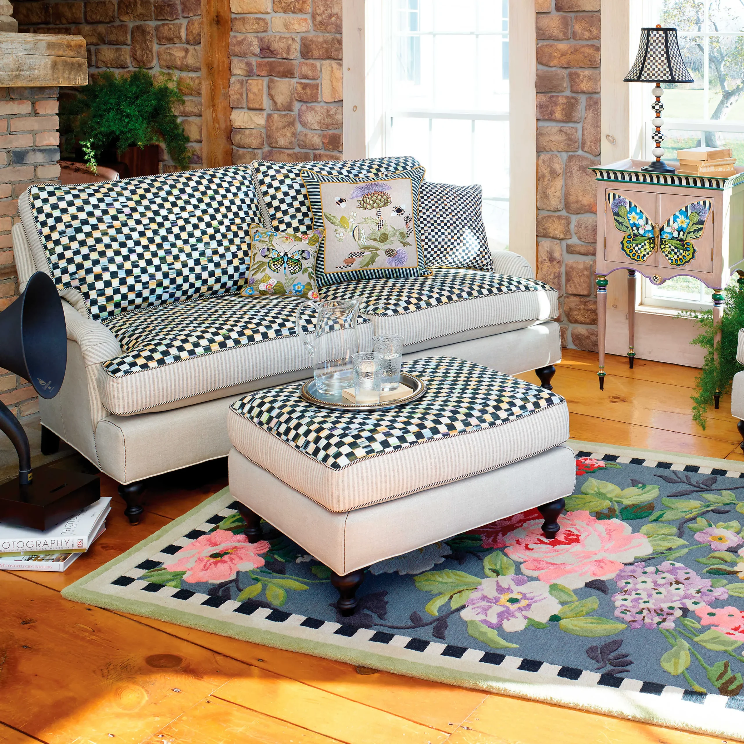 MacKenzie-Childs Tudor Rose 3' x 5' Rug| Rugs