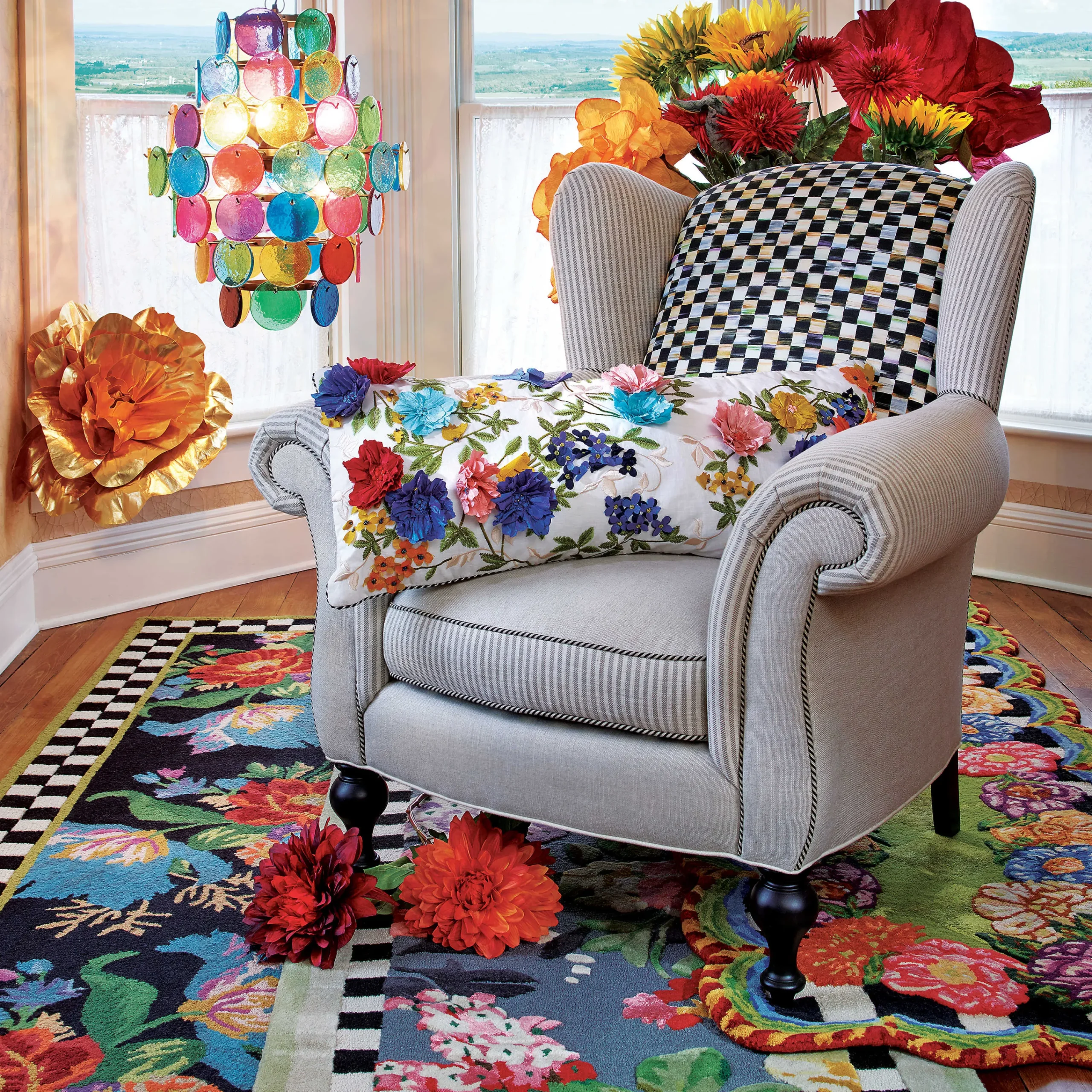 MacKenzie-Childs Tudor Rose 2'8 x 8' Runner| Rugs