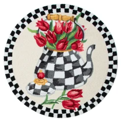 MacKenzie-Childs Tulip Kettle 3' Round Rug| Rugs