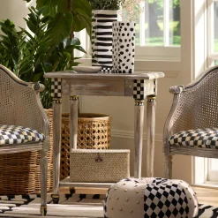 MacKenzie-Childs Tuscan Farm Square Accent Table| Entryway Furniture|Living Room