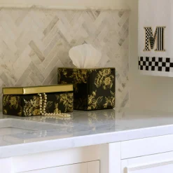 MacKenzie-Childs Twilight Toile Boutique Tissue Box Cover| Bath & Bath Accessories
