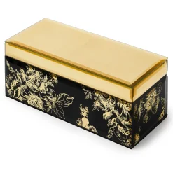 MacKenzie-Childs Twilight Toile Decorative Box with Gold Hinged Lid| Room Accents