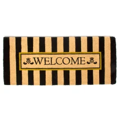 MacKenzie-Childs Welcome Awning Stripe Double Door Entrance Mat| Rugs