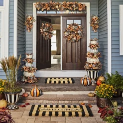 MacKenzie-Childs Welcome Awning Stripe Double Door Entrance Mat| Rugs