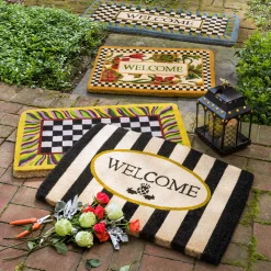MacKenzie-Childs Welcome Awning Stripe Entrance Mat| Rugs