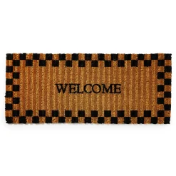 MacKenzie-Childs Welcome Checked Double Door Entrance Mat| The Fall Shop|Rugs