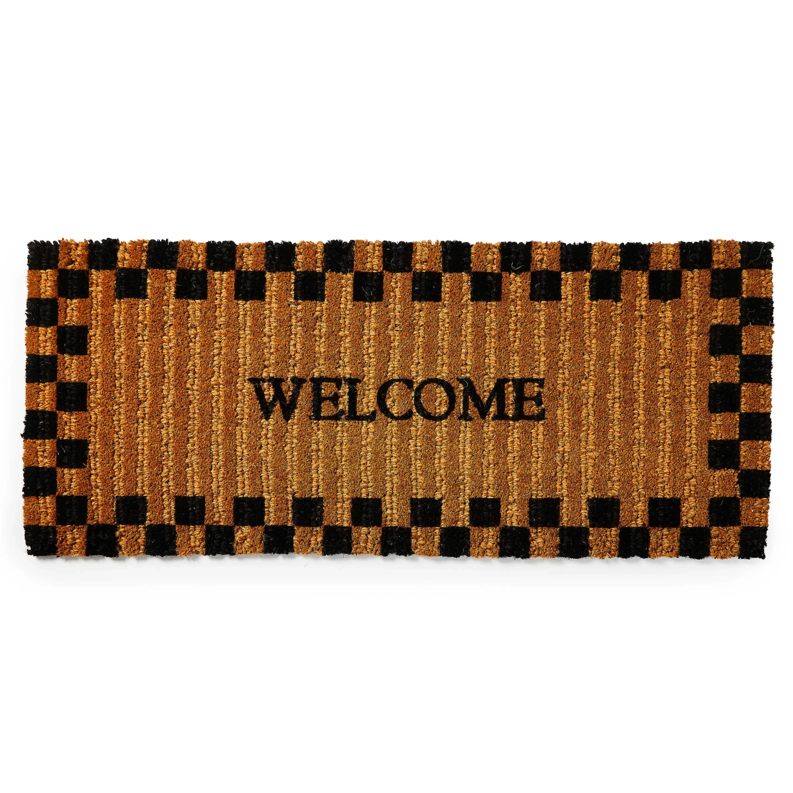 MacKenzie-Childs Welcome Checked Double Door Entrance Mat| The Fall Shop|Rugs