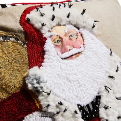 MacKenzie-Childs Westminster Santa Embellished Throw Pillow| Pillows, Throws, & Cushions