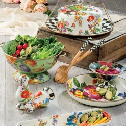 MacKenzie-Childs White Flower Market Abundant Bowl| Serveware