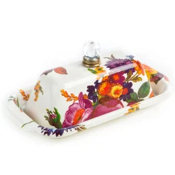 MacKenzie-Childs White Flower Market Butter Box| Serveware