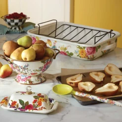 MacKenzie-Childs White Flower Market Butter Box| Serveware
