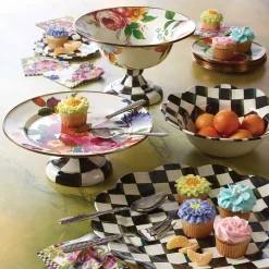 MacKenzie-Childs White Flower Market Cocktail Paper Napkins| Bar Entertaining