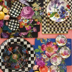 MacKenzie-Childs White Flower Market Dinner Plate| Dinnerware & Flatware