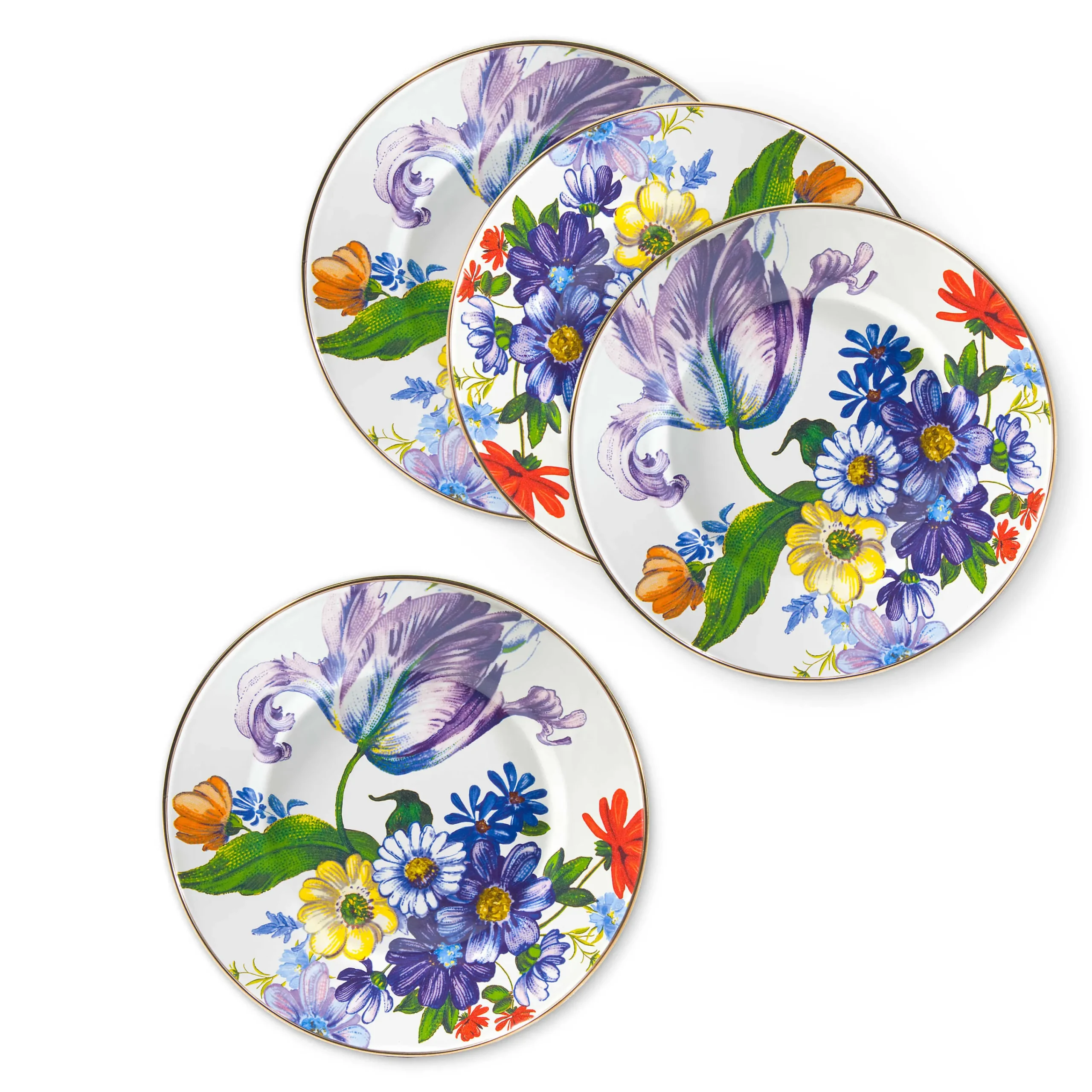 MacKenzie-Childs White Flower Market Dinner Plates, Set of 4| Kitchen & Dining Sets|Dinnerware & Flatware