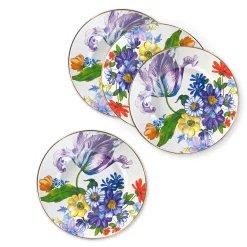 MacKenzie-Childs White Flower Market Dinner Plates, Set of 4| Kitchen & Dining Sets|Dinnerware & Flatware