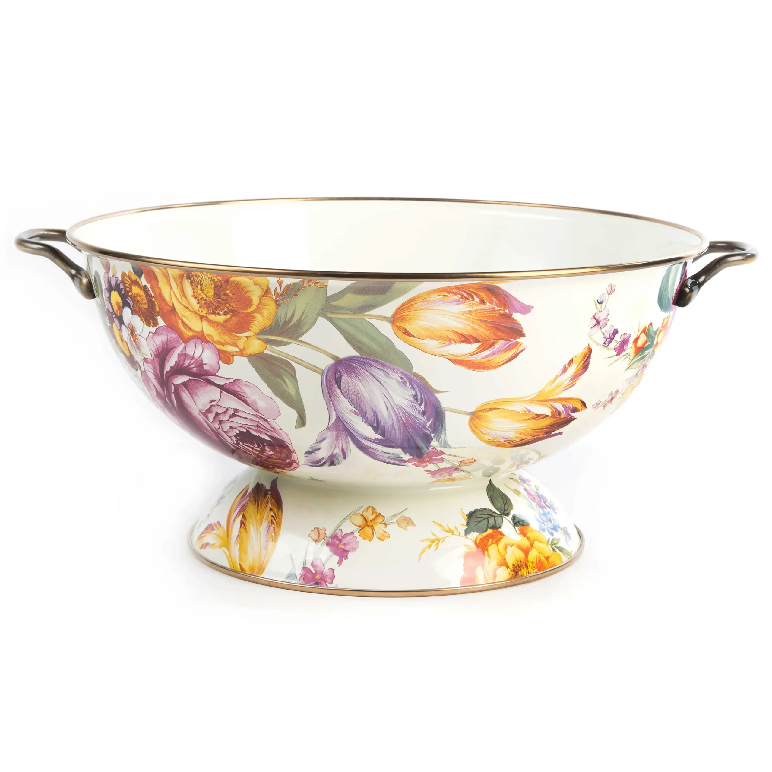MacKenzie-Childs White Flower Market Everything Bowl| Bar Entertaining|Serveware