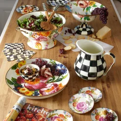 MacKenzie-Childs White Flower Market Everything Bowl| Bar Entertaining|Serveware