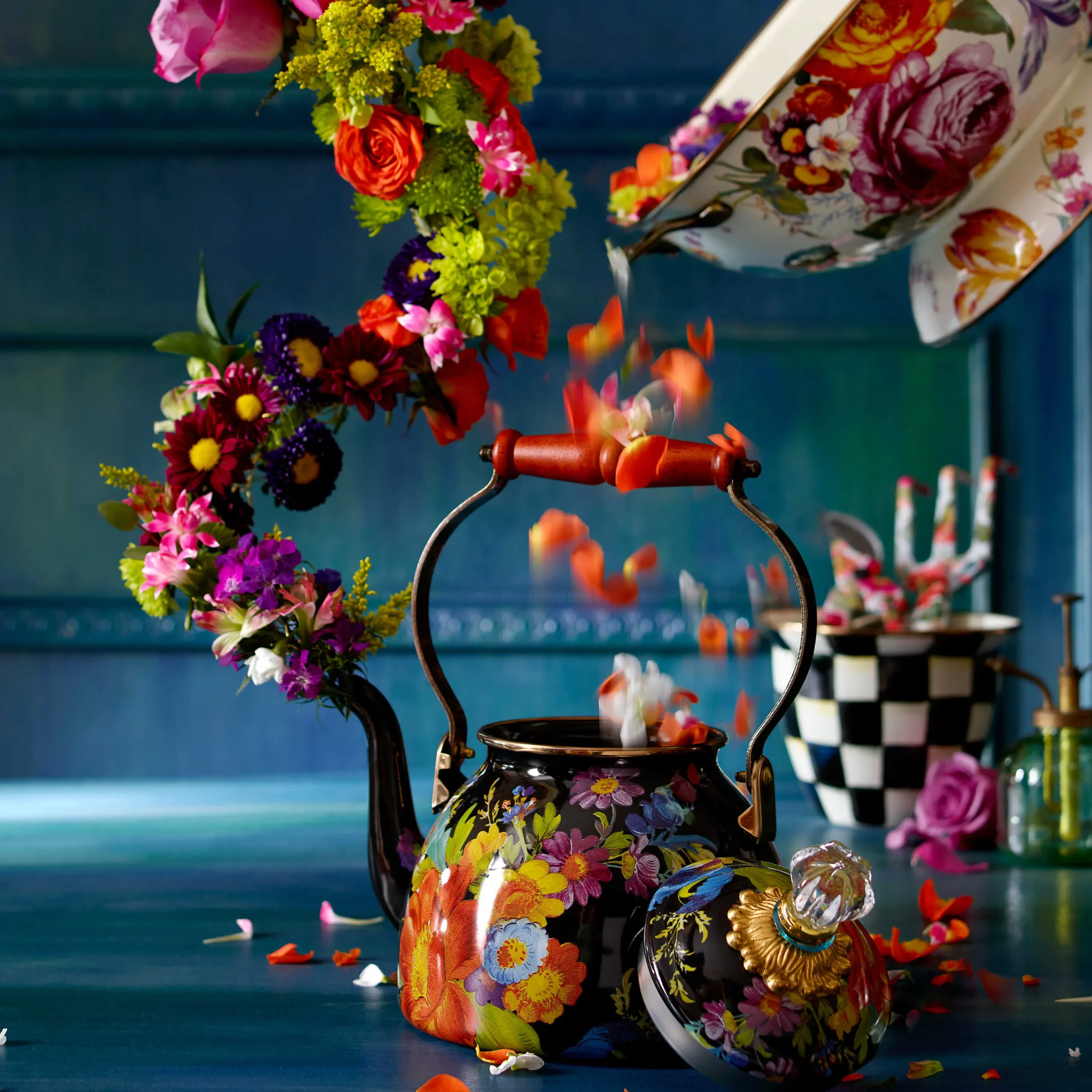 MacKenzie-Childs White Flower Market Everything Bowl| Bar Entertaining|Serveware