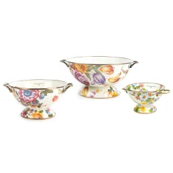 MacKenzie-Childs White Flower Market Everything Bowl Colanders Set| Kitchen & Dining Sets|Kitchen Utensils & Tools