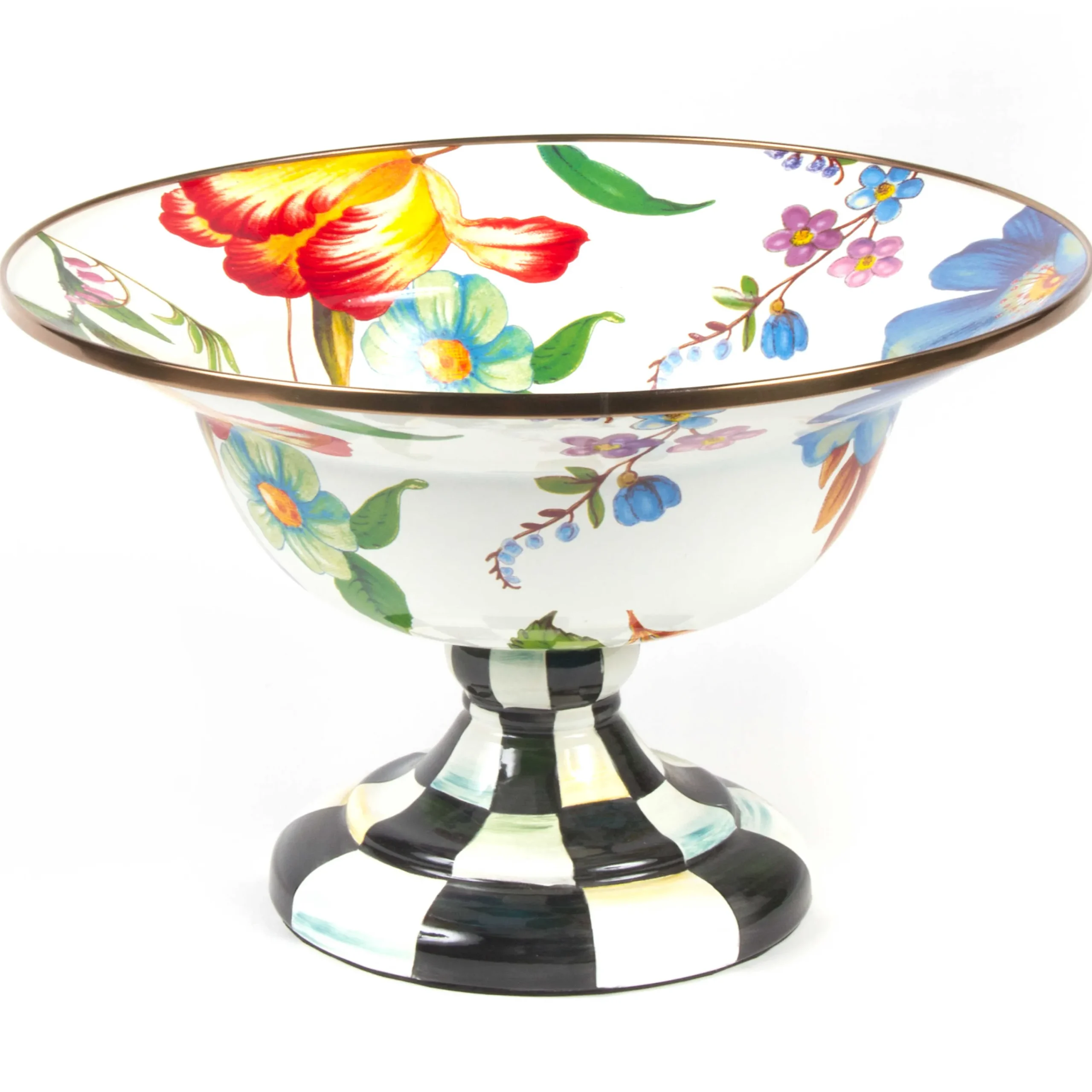 MacKenzie-Childs White Flower Market Large Compote| Serveware