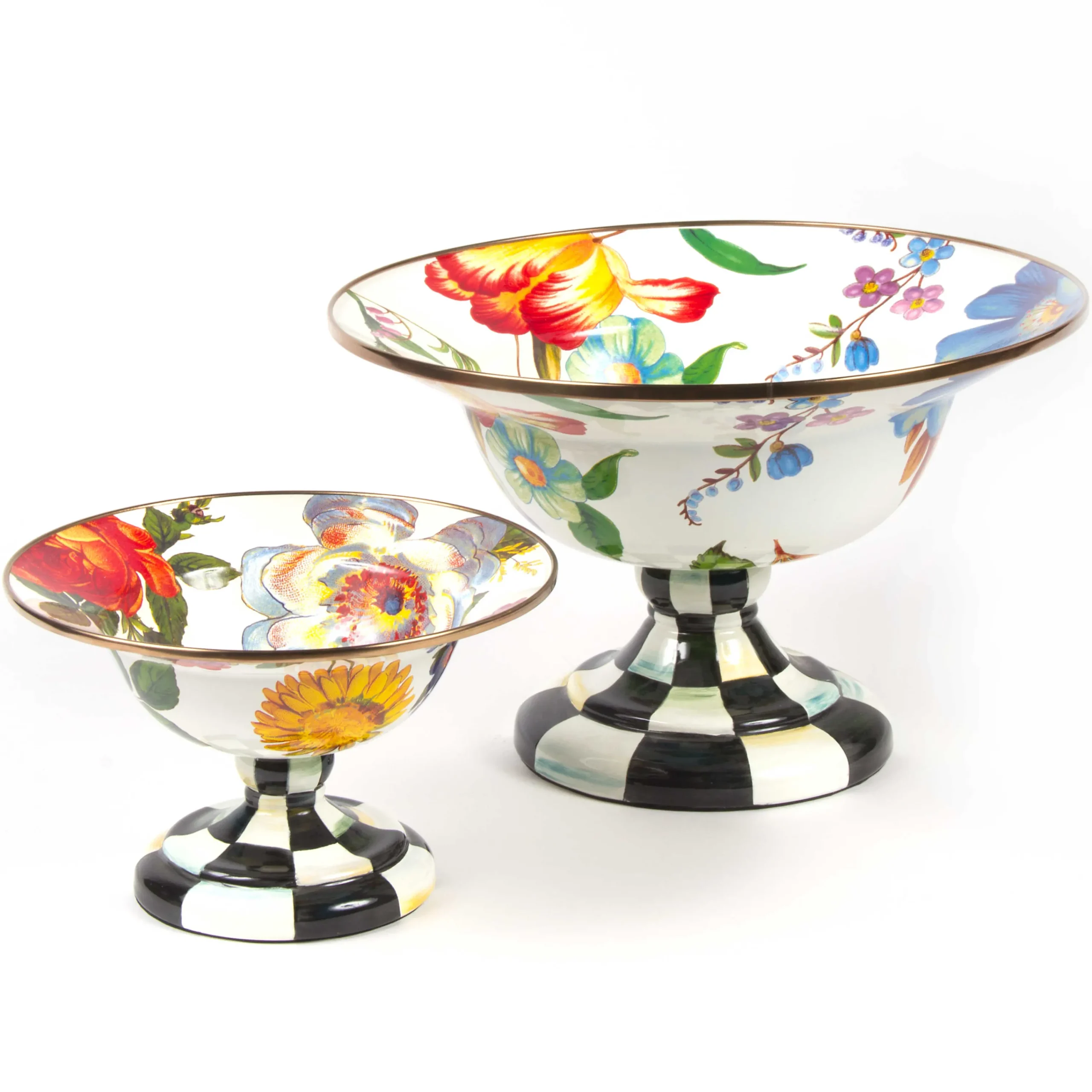 MacKenzie-Childs White Flower Market Large Compote| Serveware