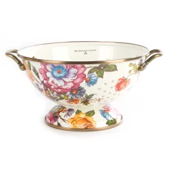 MacKenzie-Childs White Flower Market Large Colander| Kitchen Utensils & Tools