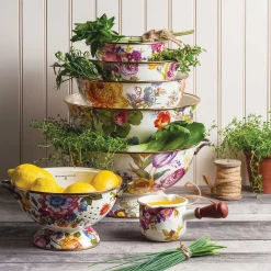 MacKenzie-Childs White Flower Market Large Colander| Kitchen Utensils & Tools