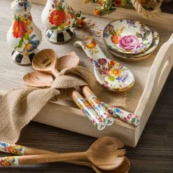 MacKenzie-Childs White Flower Market Large Salt  Pepper Shakers| Table Accessories|Serveware
