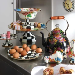 MacKenzie-Childs White Flower Market Large Salt  Pepper Shakers| Table Accessories|Serveware