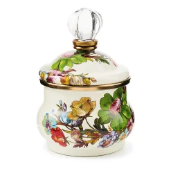 MacKenzie-Childs White Flower Market Lidded Sugar Bowl| The Coffee Shop|Serveware