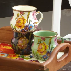 MacKenzie-Childs White Flower Market Mug| The Coffee Shop|Drinkware