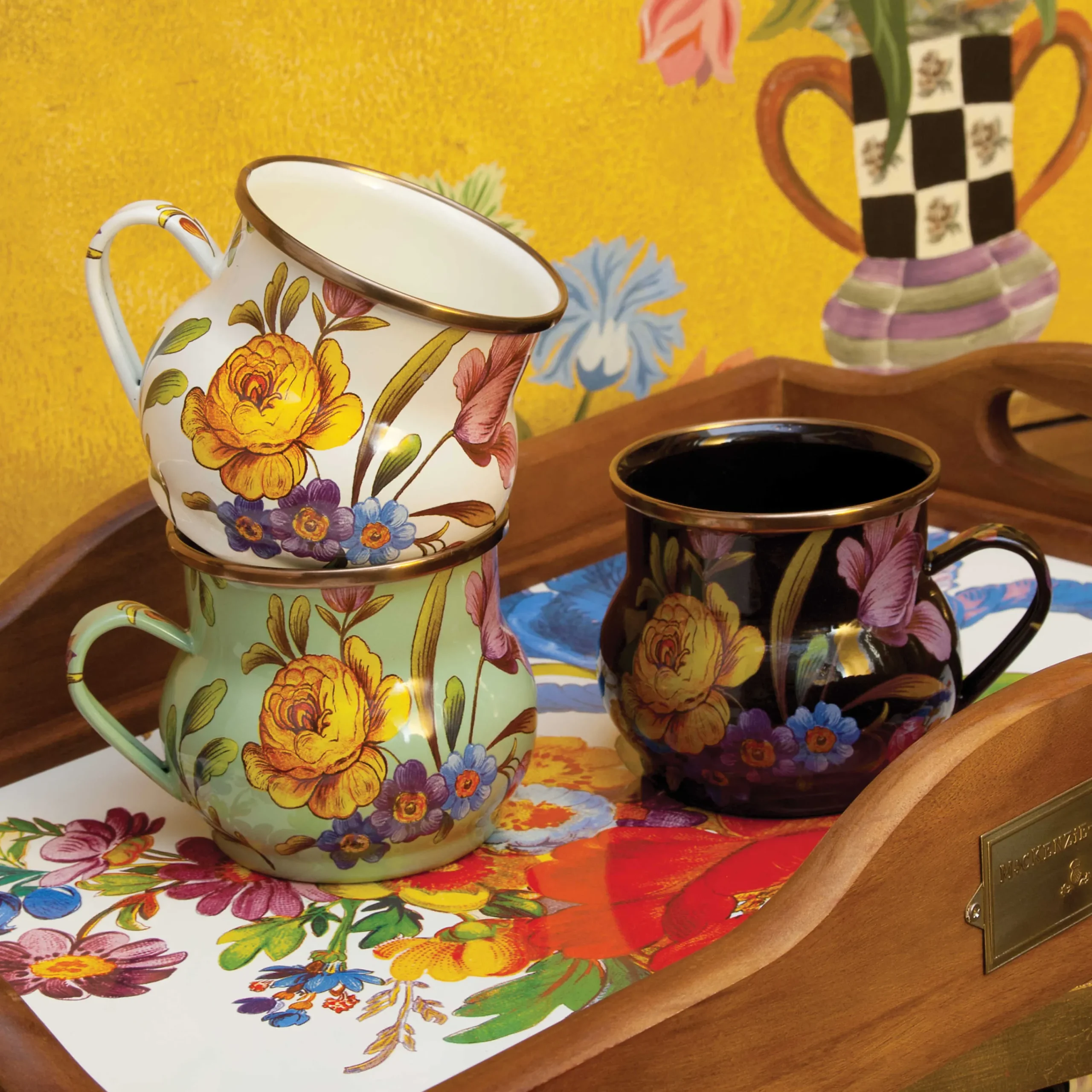 MacKenzie-Childs White Flower Market Mug| The Coffee Shop|Drinkware