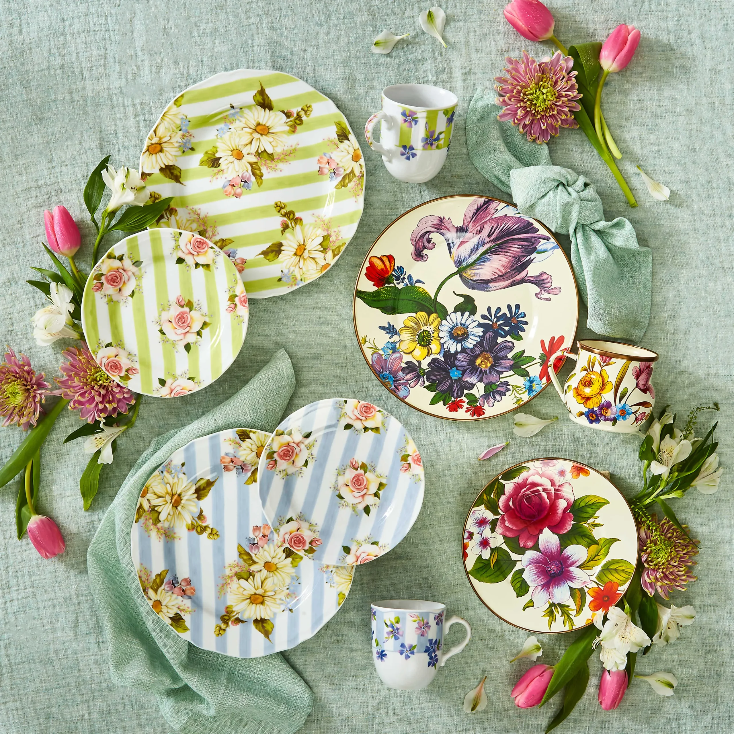 MacKenzie-Childs White Flower Market Mug| The Coffee Shop|Drinkware