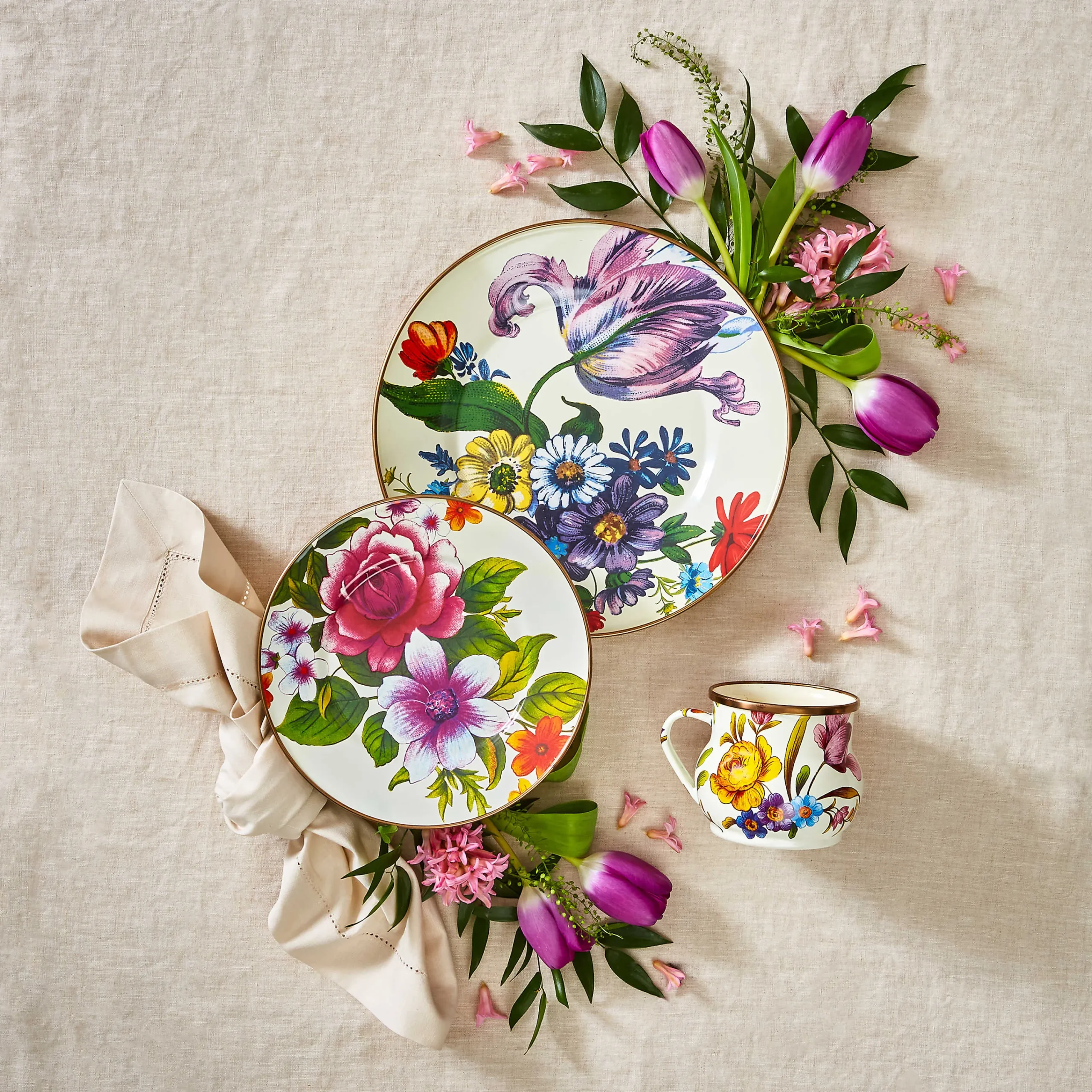 MacKenzie-Childs White Flower Market Mug| The Coffee Shop|Drinkware