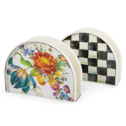 MacKenzie-Childs White Flower Market Napkin Holder| Serveware