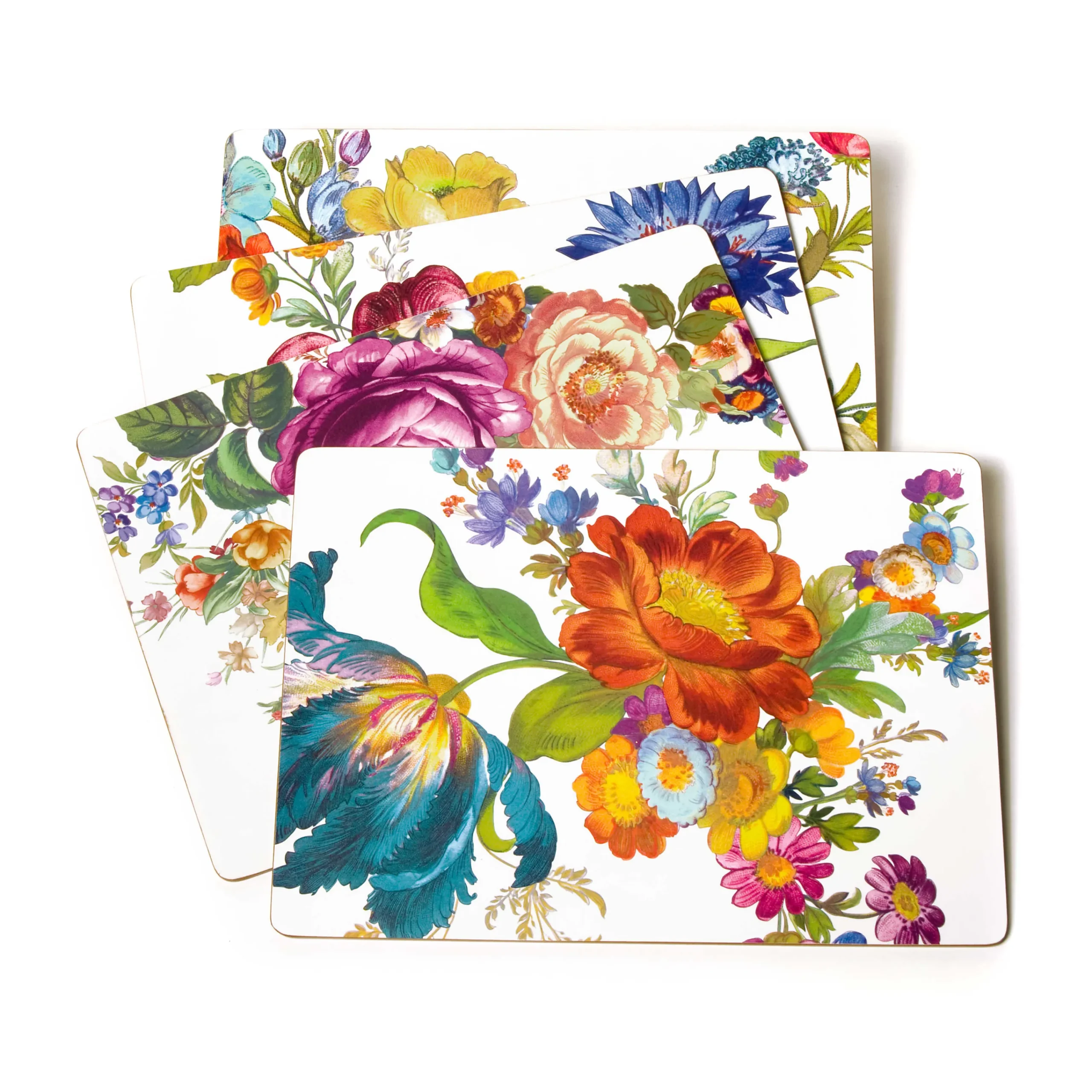 MacKenzie-Childs White Flower Market Placemats, Set of 4| Table Accessories|Kitchen & Table Linens