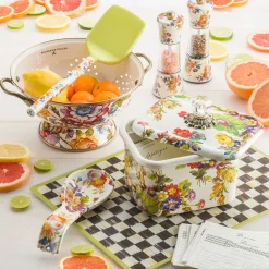 MacKenzie-Childs White Flower Market Recipe Box| Kitchen Storage & Organization